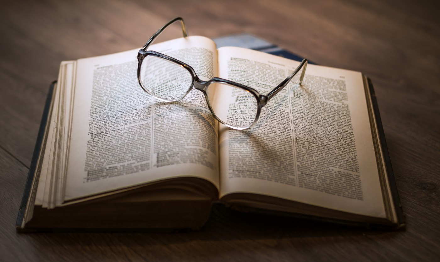 glasses and books